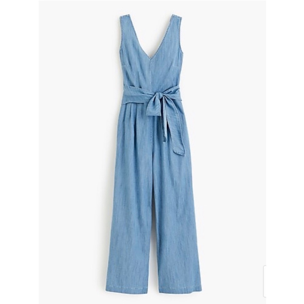 J. Crew Wrap Tie Jumpsuit in chambray